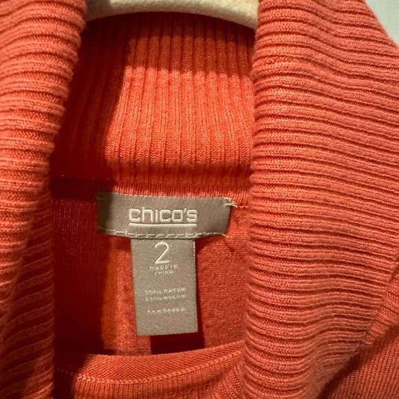 Chico’s Soft Orange Turtleneck Sweater Size 1 (M) - Picture 8 of 13